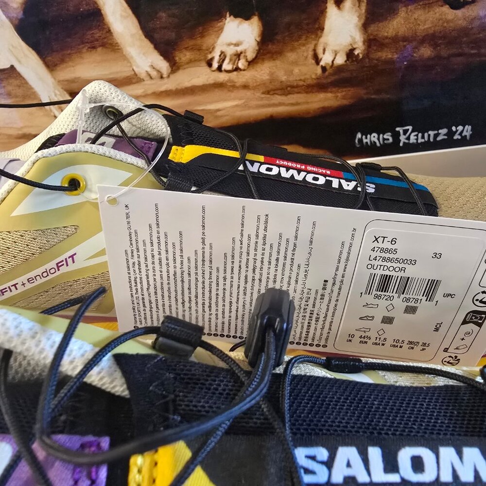 Salomon XT-6 Antique Gold/Transparent Yellow L47886500 Hiking Shoes Mens US 10.5 - Picture 14 of 16